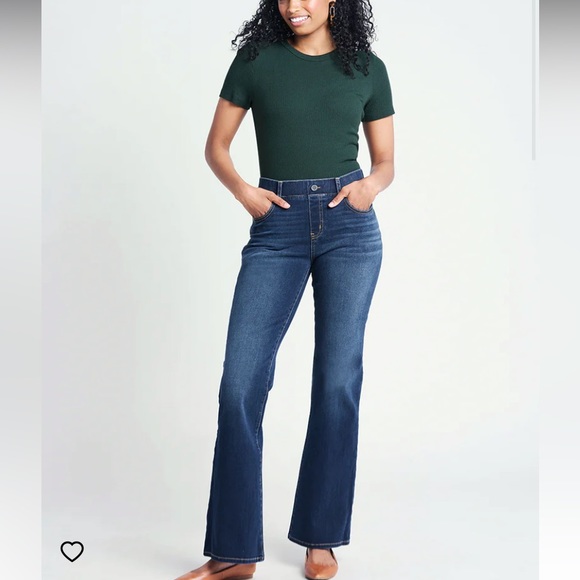 Betabrand Cotton Viscose Blend 4 Pocket Denim Pull On Woman’s Yoga Pants L - Picture 2 of 15